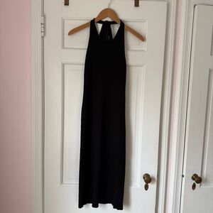 Modern Citizen Ally Racerback Black Ribbed Midi Dress Size Large
